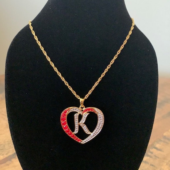 Danbury Mint Initial “K” Diamond & Crystal Necklace - Picture 2 of 8